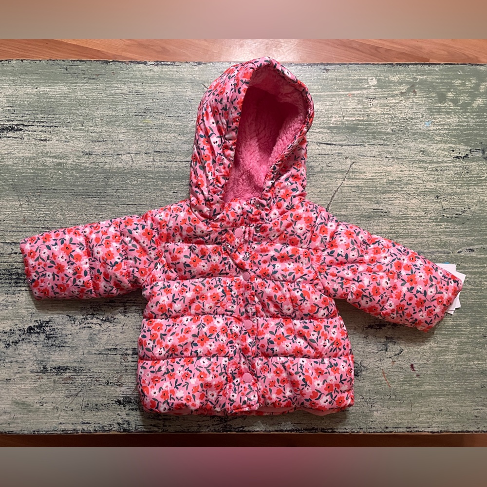 Carter’s pink winter jacket. Size 12 months